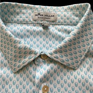 Peter Millar Summer Comfort - White with Blue Mini skulls